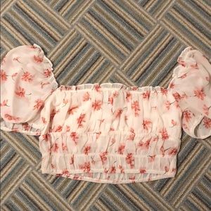 Princess Polly Tops - Princess Polly Floral Mood Top Off White Princess Polly Tops - Princess Polly Floral Mood Top Off White